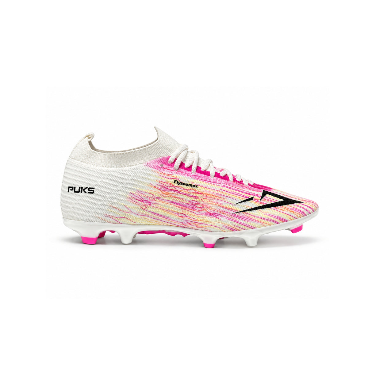 PUKS Fly Zoomex FG Football Boots – White/Pink