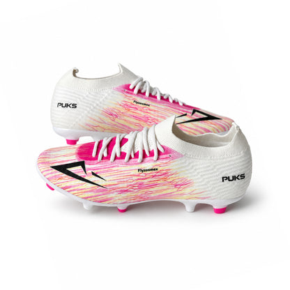 PUKS Fly Zoomex FG Football Boots – White/Pink