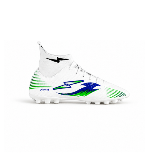 SPIKA VIPER Football Boots – White / Blue / Green